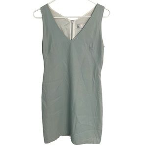 DONATING 03-15 sage green v neck structured mini dress w/ zipper back closure‎